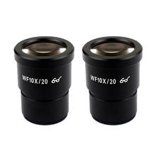 Un par de lentes para microscopio estéreo WF10X, gran campo, 20mm, WF20X/10 WF10X/20, punto ocular alto 2024 - compra barato