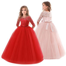 Elegant Kids Dresses For Girls Formal Evening Ball Gowns New Year Children's Clothing Wedding Birthday Party Lace Princess Dress 2024 - buy cheap