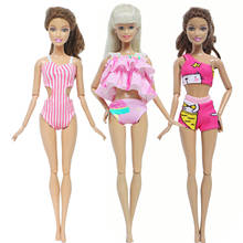 3 Pcs/Lot Mix Style Doll Swimsuit Fashion Swimwear Summer Beach Bikini Clothes for Barbie Doll Accessories Baby Girl DIY Toy 2024 - buy cheap