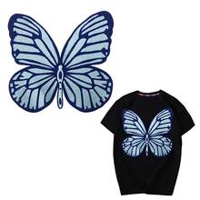 Aplique bordado tecido borboleta grande faça você mesmo patches para roupas camisetas costura em adesivos 2024 - compre barato