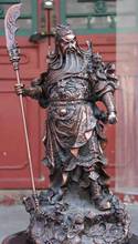 Estátua de buda guerreiro guanyu, 53cm frete grátis, bronze vermelho de cobre três dragões guan gong guanyu god warrior 2024 - compre barato