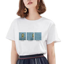 Camiseta de manga corta para mujer, remera con estampado de pintura Harajuku, playera de ocio para mujer 2021 2024 - compra barato