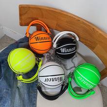 Bolsa de basquete feminina, de ombro único com alça de corrente, bolsa crossbody de bola redonda para mulheres 2024 - compre barato