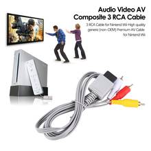 1,8 метров позолоченный Аудио видео композитный AV 3 RCA кабель для nintendo для wii 2024 - купить недорого