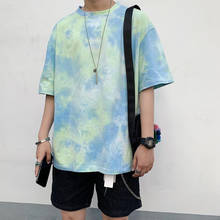 Camisetas Harajuku de moda holgadas con gradiente de tinte anudado para hombre camisetas de manga corta con estampado de Hip Hop para pareja de hombres ropa de calle camiseta casual de hombre 2024 - compra barato