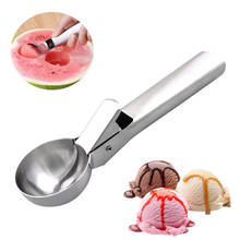 Aço inoxidável ice cream scoop ice ball maker digger congelado iogurte biscoito massa bolas de carne cozinha ferramentas melancia colher 2024 - compre barato