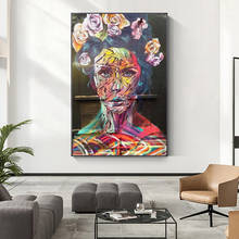 Abstract Graffiti Art Woman Art Paintings on the Wall Art Posters and Prints Modern Street Art Woman Pictures Home Wall Decor 2024 - buy cheap