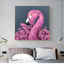 RELIABLI-Cuadros en lienzo de flamencos de animales, pintura de pared para sala de estar, carteles decorativos bonitos, impresiones, decoración del hogar sin marco 2024 - compra barato