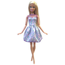 NK 1PCS Fashion Lady Outfits Casual Wear Dress Purple Skirt Party Clothes For Barbie Doll Accessories Dollhouse Toy 272N DZ 2024 - buy cheap
