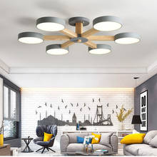 Candelabro de techo de madera para sala de estar, lámpara de techo de 220V y 110V, con brillo redondo y colorido, luces montadas en superficie para dormitorio 2024 - compra barato