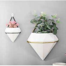 Juego de soporte de pared para plantas, maceta colgante de hierro para interior, florero geométrico, contenedor de decoración de pared, macetas de plantas suculentas 2024 - compra barato