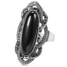 Роскошное женское Винтажное кольцо с кристаллами, элегантное женское большое кольцо, вечерние ювелирные аксессуары, бижутерия в богемном стиле 2024 - купить недорого