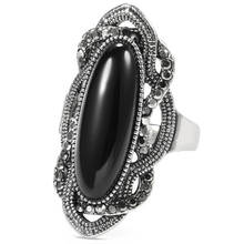 Luxury Crystal Women's Vintage Ring Elegant Female Big Ring Party Jewelry Accessories Bohemian Style Jewelry 2024 - buy cheap