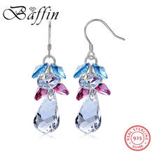 Pendientes colgantes de plata 925 con cristales de Swarovski para mujer, aretes colgantes con piedras de lujo, joyería con borlas 2024 - compra barato