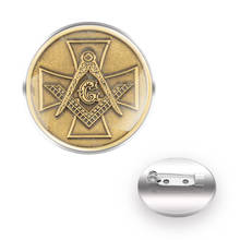 Vintage Masonic Cross Design брошь Brooches брошки женские большие Collar Pin Glass Convex Dome Accessories Gift 2024 - buy cheap