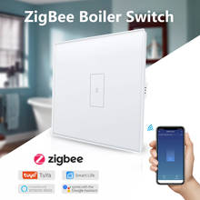 Aquecedor de água inteligente zigbee 3.0 eu, interruptor com controle remoto por aplicativo, temporizador, funciona com google home e alexa 2024 - compre barato