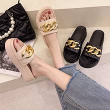 Shoes House Slippers Platform Luxury Slides Slipers Women Rubber Flip Flops Med Designer Flat 2021 Hawaiian Fashion PU Scandals 2024 - buy cheap