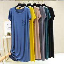 2022 Summer Women Loose O-neck Casual Dress Solid Color Cotton T Shirt Dress Vintage Modal Short Sleeve A-line Dresses FY112 2024 - buy cheap