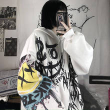 Gothic Japan Cartoon Hip Hop Hoodie Sweatshirt Oversize Women Spring Autumn Funny Punk Hoodies Tops Females Clothes Hoodie Girl 2024 - купить недорого