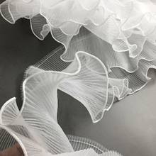 Organza Lace Trim Pleated Wave 3D Ruffle Large Lace Clothing Designer DIY Wedding Dress Sewing Accessories Bouquet Pack Material 2024 - buy cheap