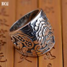 2020 new real  solid pure s925 silver ring creative DIY flower wide face ring man and woman  ring 2024 - buy cheap