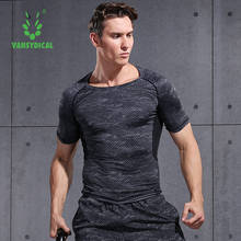 VANSYDICAL-Camiseta de compresión para correr para hombre, ropa deportiva de manga larga corta para gimnasio, entrenamiento físico, Top muscular 2024 - compra barato
