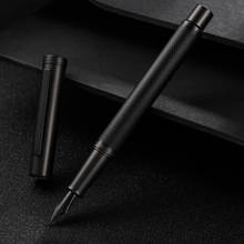 Hongdian caneta fonte de metal preta, titânio preto ef/f/dobrável, textura de árvore, excelente presente para escritório de negócios 2024 - compre barato