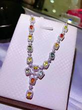 Роскошное ожерелье с сапфиром редкого цвета, вечерние ювелирные изделия высокого класса из серебра 925 пробы 2024 - купить недорого