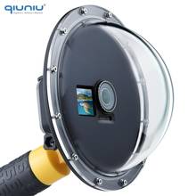 QIUNIU-cubierta de lente impermeable para Cámara de Acción, carcasa de buceo subacuático, con agarre de mano flotante, para DJI Osmo 2024 - compra barato
