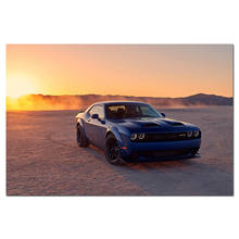 Dodge Challenger SRT-Foto de supercoche Hellcat, carteles artísticos de pared, pinturas en lienzo HD, cuadro de pared para decoración de sala de estar, 2019 2024 - compra barato