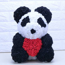 Дропшиппинг 40 см любовь сердце роза медведь пена Роза цветок панда рождественские подарки для женщин подарок на день Святого Валентина домашний декор 2024 - купить недорого
