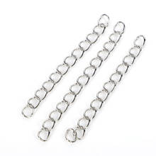 Cadena de extensión de collar de acero inoxidable de 50-70mm, brazalete a granel, cadenas extendidas, accesorios para fabricación de joyas DIY, 50 unids/lote 2024 - compra barato