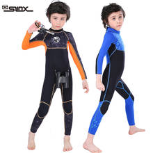 Kids Wetsuit Neoprene 3mm Thick Long Sleeve One Piece UV Protection Sun Protection Sunsuit Wetsuit for Girls Boys Back Zip 2024 - buy cheap