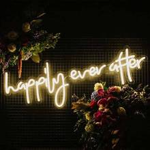 Custom Happily Ever After Led Flex Transparent Neon Sign Light Letter Board Party Background Wedding Decoration Bar Shop 2024 - buy cheap