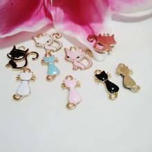 20PCS/Lot Fashion Charm Enamel Zinc Alloy Mixed Cat Pendants Accessories Charms Craft DIY Jewelry Findings 2019 New 2024 - compre barato