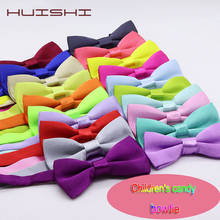 Классический Детский галстук-бабочка HUISHI, 34 цвета, 1 шт., яркие цвета, с бантом, для мальчиков и девочек, модные однотонные галстуки-бабочки 2024 - купить недорого