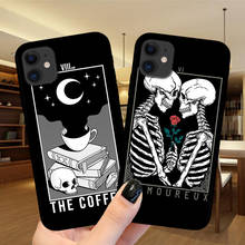 Skull Lovers Rose Soft TPU Phone Case For iPhone 12 Mini 11 Pro Max X XS Max XR 6 6S 7 8 Plus 5S SE 2020 Silicone Black Cover 2024 - buy cheap
