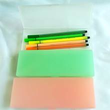 Estuche de lápices Kawaii, caja de lápices de gran capacidad de plástico transparente, suministros escolares para niñas y niños 2024 - compra barato
