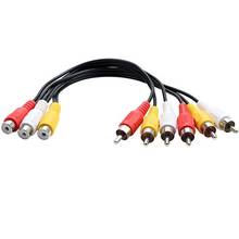 Conector hembra de 3 RCA a 6 RCA, conector macho divisor de Audio y vídeo, Cable adaptador AV para TV, reproductor de DVD, TV BOX 2024 - compra barato