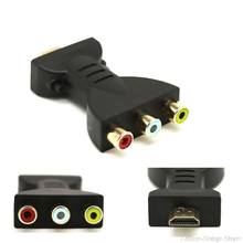 Black Composite AV Audio Video Adapter Converter HDMI-compatible Male to 3 RCA Female Gold-plated plug M03 21 Dropshipping 2024 - buy cheap