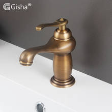 Gisha Bathroom Faucet Antique Bronze Finish Brass Basin Sink Faucet Single Handle Water Taps Water Mixer Tap G1018 2024 - buy cheap