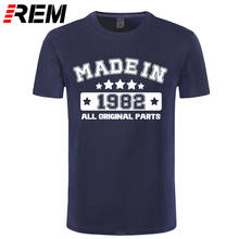 REM tee Fashion Made In 1982 T Shirts Men Cotton Funny O Neck Birthday Gift T-shirt Tops Tee Cool Mans Tshirt 2024 - buy cheap
