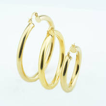 1 Pair 3 Size Women Ladies Yellow Gold Color Hoop Big Earrings Small Earrings Round Jewelry 2024 - buy cheap