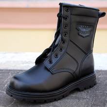 2022 Winter new genuine men's high-top wool blast outdoor genuine leather thermal snow military hook military boots 2024 - buy cheap