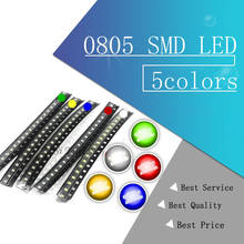 Díodos de led 100 smd, luz amarela vermelha verde azul branca, 0805 peças = 5 cores x 20 peças 2024 - compre barato