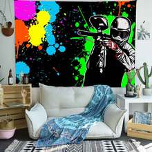 Simsant Graffiti Paintings Game Tapestry Dance Masquerade Party Art Wall Hanging Tapestries for Living Room Home Dorm Decor 2024 - buy cheap