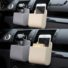 Car Air Outlet Pocket Leather Mobile Phone Bag Auto Air Conditioning Port Hanging Storage Bag Storage Finishing Tools Car Goods 2024 - buy cheap