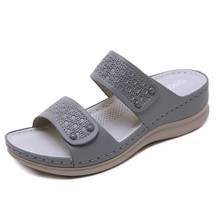 SIKETU2020 summer new women's sandals soft leather wedge slip non-slip vacation beach shoes outdoor beach slippers 2024 - buy cheap