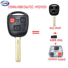 New Replacement Remote Key for Lexus GX470 LX470 With 4D68 Chip 315MHZ- FCCID : HYQ1512V Uncut Blade 2024 - buy cheap