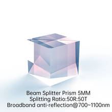 Optical Experiment Prism Dichroic Prism Light Separation K9 Cube Beam Splitter Prism 5MM Split Ratio 50R/50T Cube Dichroic 2024 - buy cheap